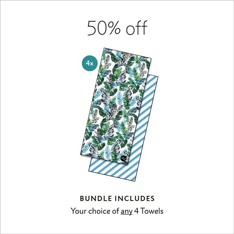 get 50% off luxe sand free towels